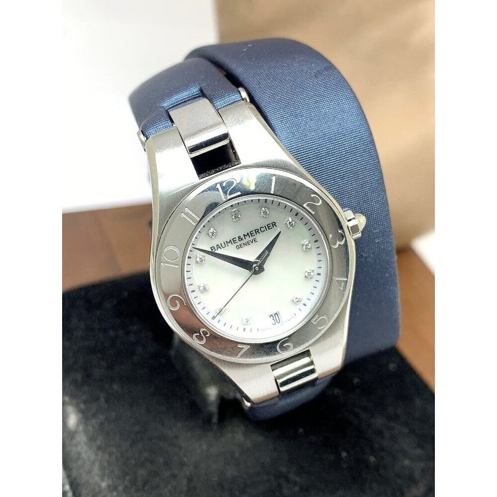 Baume & Mercier Women's Watch 65690 Linea Swiss Quartz Diamond Mother of Pearl